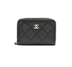 Chanel Zipper Caviar Black Card Holder