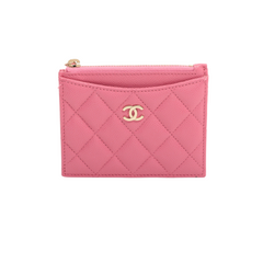 Chanel Pink Caviar Card Holder