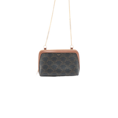 Celine Triomphe Canvas Clutch on Chain