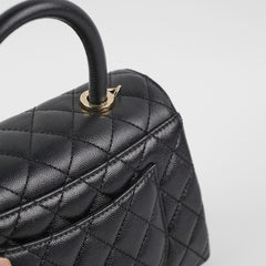 Chanel Small Coco Handle Caviar Black
