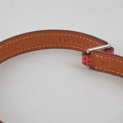 Hermes Rivage Lizard Bracelet Coral T Stamp