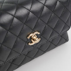 Chanel Small Coco Handle Caviar Black