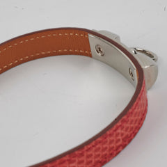 Hermes Rivage Lizard Bracelet Coral T Stamp