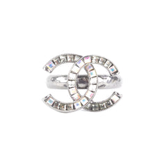 Chanel CC Crystal Logo Ring Costume Jewellery