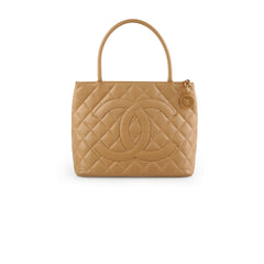 Chanel Caviar Medallion Tote Beige