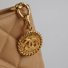 Chanel Caviar Medallion Tote Beige