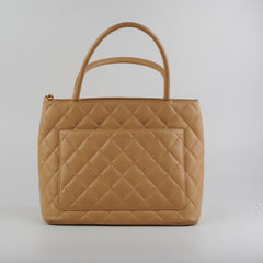 Chanel Caviar Medallion Tote Beige