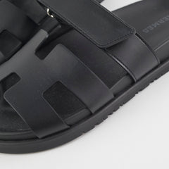 Hermes Chypre Size 36 Black Sandals