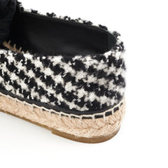 Chanel Tweed Sequin Espadrilles Size 36 Black