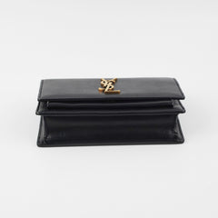 Saint Laurent Sunset Black Chain Wallet In Smooth Leather