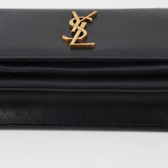 Saint Laurent Sunset Black Chain Wallet In Smooth Leather