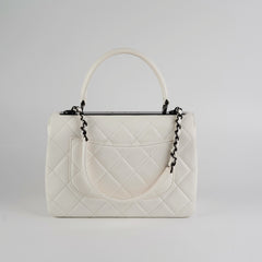 Chanel Quilted Small Trendy CC Dual Handle Flap Bag White (Microchipped)
