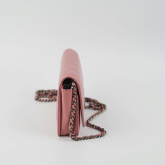 Chanel Boy Wallet On Chain Woc Lambskin Pink