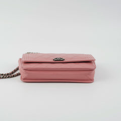 Chanel Boy Wallet On Chain Woc Lambskin Pink