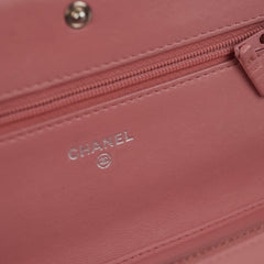 Chanel Boy Wallet On Chain Woc Lambskin Pink