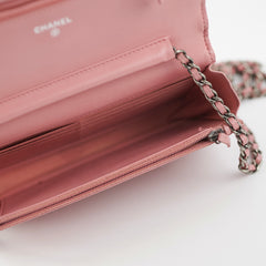 Chanel Boy Wallet On Chain Woc Lambskin Pink