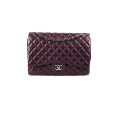 Chanel Maxi Lambskin Jumbo Dark Purple