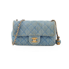 Chanel Denim Pearl Crush Mini Rectangle Flap Bag
