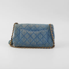 Chanel Denim Pearl Crush Mini Rectangle Flap Bag