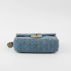 Chanel Denim Pearl Crush Mini Rectangle Flap Bag