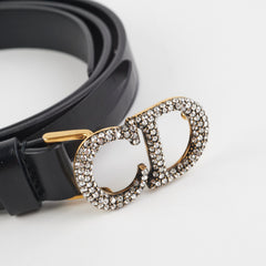 ITEM 5 - Christian Dior CD Rhinestone Gold Belt Size 75cm