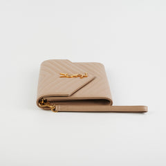 Saint Laurent Cassandre Flap Beige Pouch