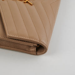 Saint Laurent Cassandre Flap Beige Pouch