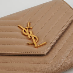 Saint Laurent Cassandre Flap Beige Pouch