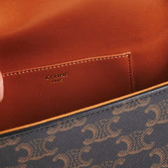 Celine Clutch On Strap Triomphe Calfskin Tan