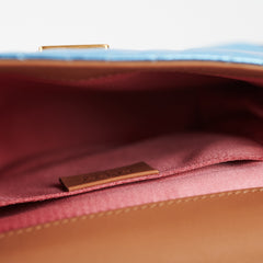 Gucci Broadway Cat Tiger Metallic Blue Bag
