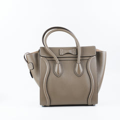 Celine Micro Luggage Calfskin Souris