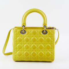 Christian Dior Lady Dior Medium Yellow