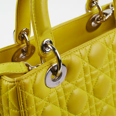 Christian Dior Lady Dior Medium Yellow