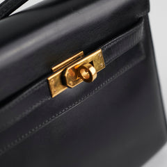 Hermes Vintage Mini Kelly Black - Stamp T Circle