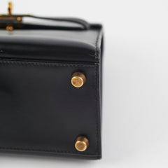 Hermes Vintage Mini Kelly Black - Stamp T Circle
