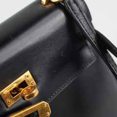 Hermes Vintage Mini Kelly Black - Stamp T Circle