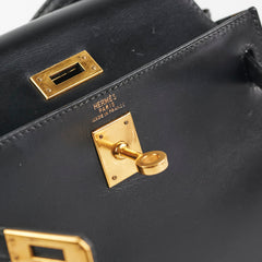 Hermes Vintage Mini Kelly Black - Stamp T Circle