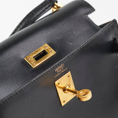 Hermes Vintage Mini Kelly Black - Stamp T Circle