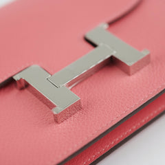 Hermes Slim Constance Rose Azalee Wallet- Stamp B