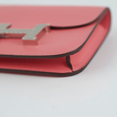 Hermes Slim Constance Rose Azalee Wallet- Stamp B