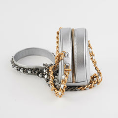 Chanel 19 Round Clutch Metallic Silver