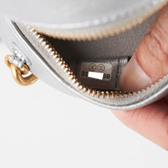 Chanel 19 Round Clutch Metallic Silver