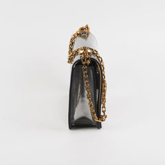 Dior J'Adior Metallic Silver Patent Leather Medium