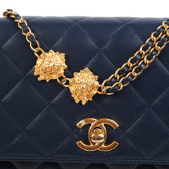 Chanel Seasonal Wallet On Chain Lambskin Navy - Microchipped