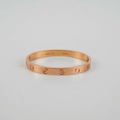 Cartier Love Bracelets Rose Gold Size 15