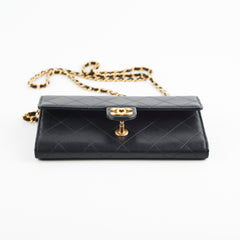 Chanel Pearl Black Long Wallet On Chain WOC