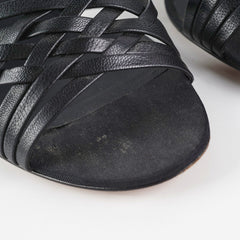 Chanel Sandals Heels Black Size 37.5
