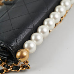 Chanel Pearl Black Long Wallet On Chain WOC