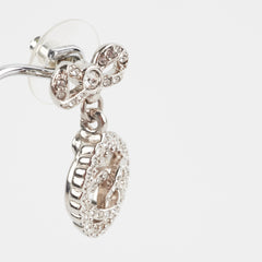 Chanel Logo Rhinestone Bow Earrings Costume Jewellery
