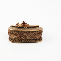 Gucci Mini Bamboo Top Handle Metallic Bag Gold/Brown